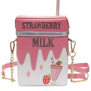 Milk shake shaped crossbody bag